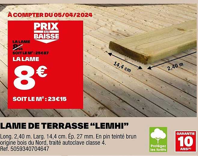 lame de terrasse "lemhi"