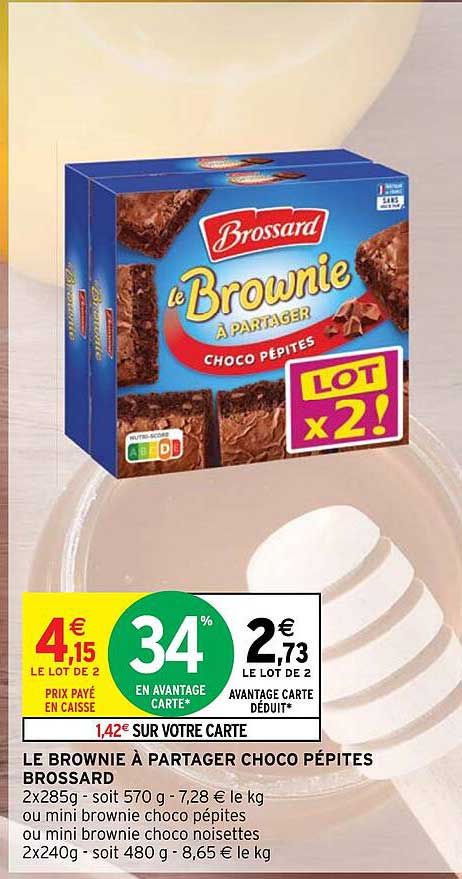 le brownie à partager choco pépites brossard