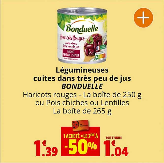 légumineuses cuites dans très peu de jus bonduelle