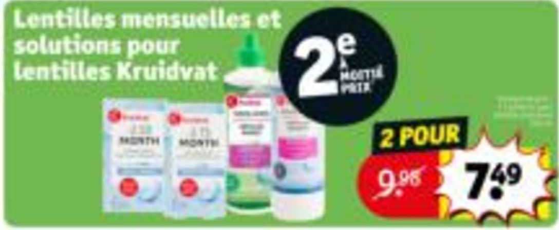 lentilles mensuelles et solutions pour lentilles kruidvat