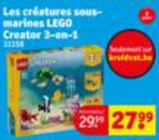 les créatures sous-marines lego creator 3-en-1