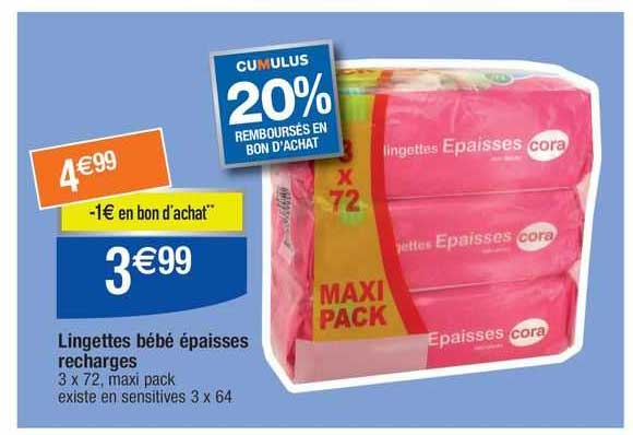 lingettes bébé épaisses recharges