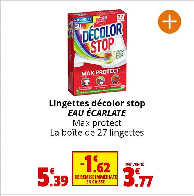 lingettes décolor stop eau écarlate