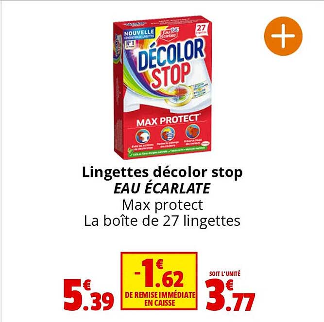 lingettes décolor stop eau écarlate