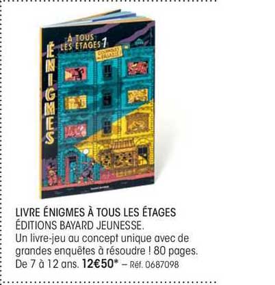 livre énigmes à tous les étages éditions bayard jeunesse