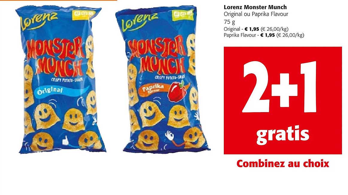 lorenz monster munch original ou paprika flavour