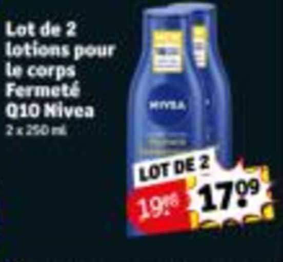 lot de 2 lotions pour le corps fermeté q10 nivea