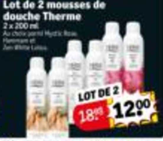 lot de 2 mousses de douche thermo