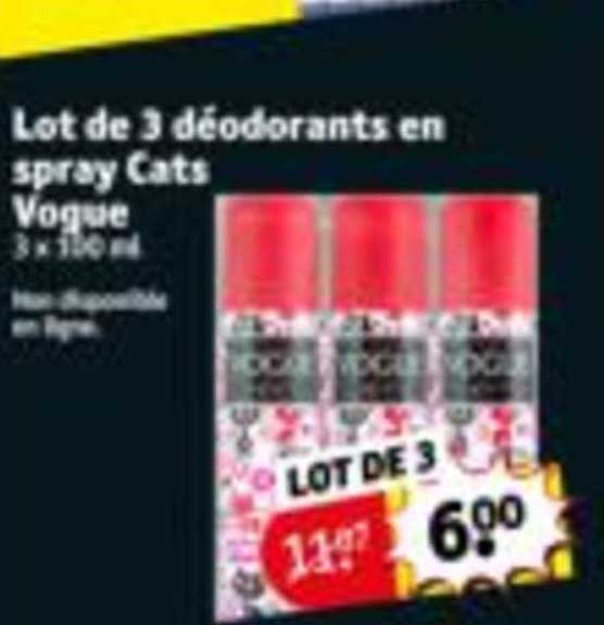 Lot De 3 Déodorants En Spray Cats Vogue