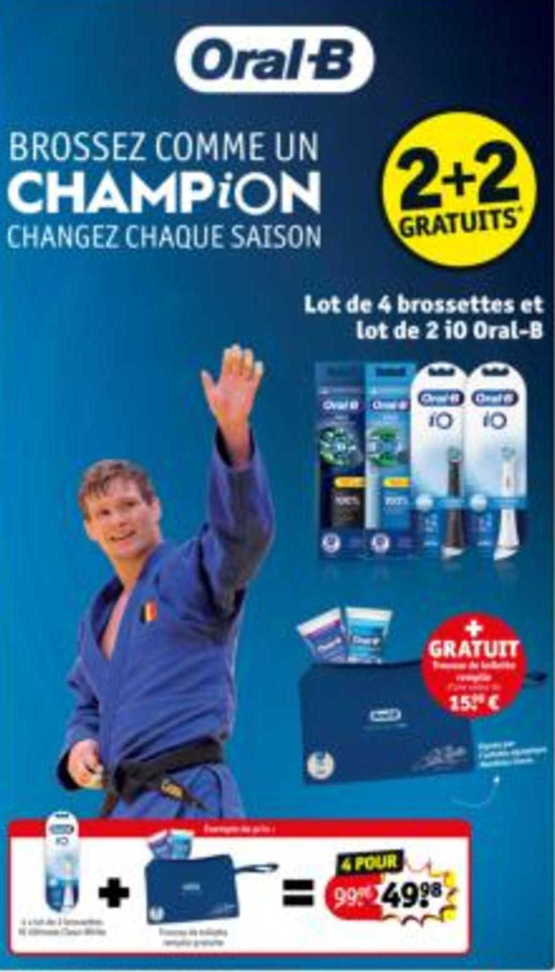 lot de 4 brossettes et lot de 2 i0 oral-b