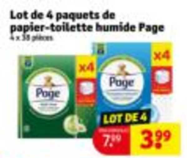 lot de 4 paquets de papier-toilette humide page