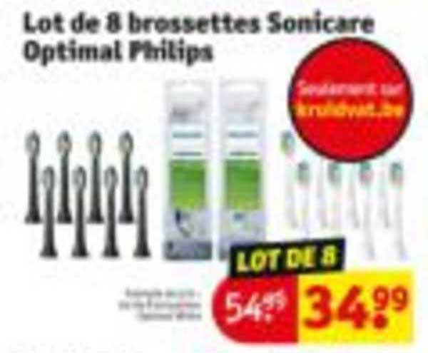 lot de 8 brossettes sonicare optimal philips
