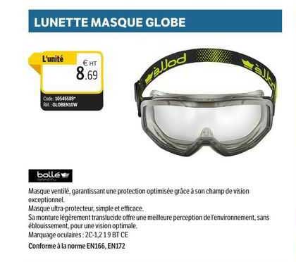lunette masque globe bollé