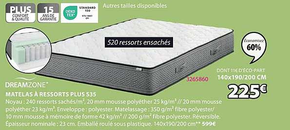 Matelas à Ressorts Plus S35 Dreamzone
