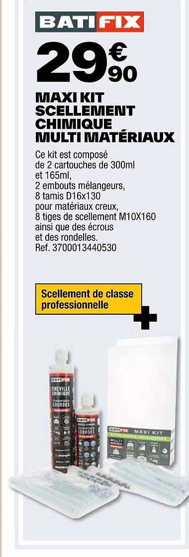maxi kit scellement chimique multimatériaux
