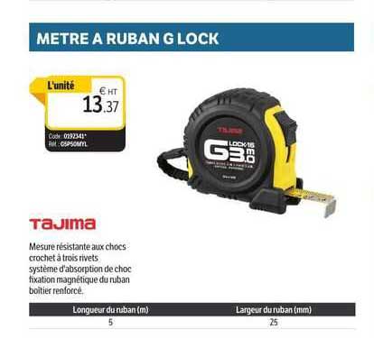 Mètre à Ruban G Lock Tajima