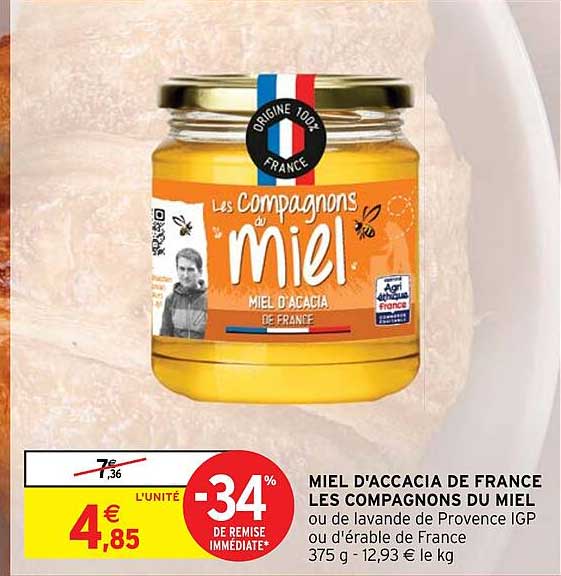 miel d'accacia de france les compagnons du miel