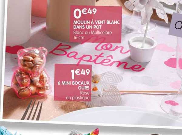 moulin à vent blanc dans un pot 6 mini bocaux ours