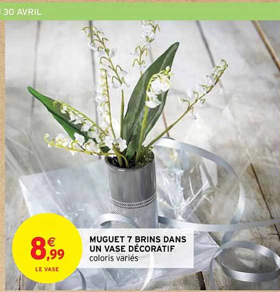 muguet 7 brins dans un vase décoratif