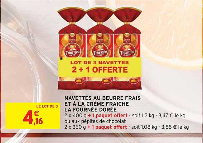 navettes au beurre frais et à la crème fraîche la fournée dorée
