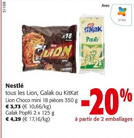 nestlé tous les lion galak ou kitkat