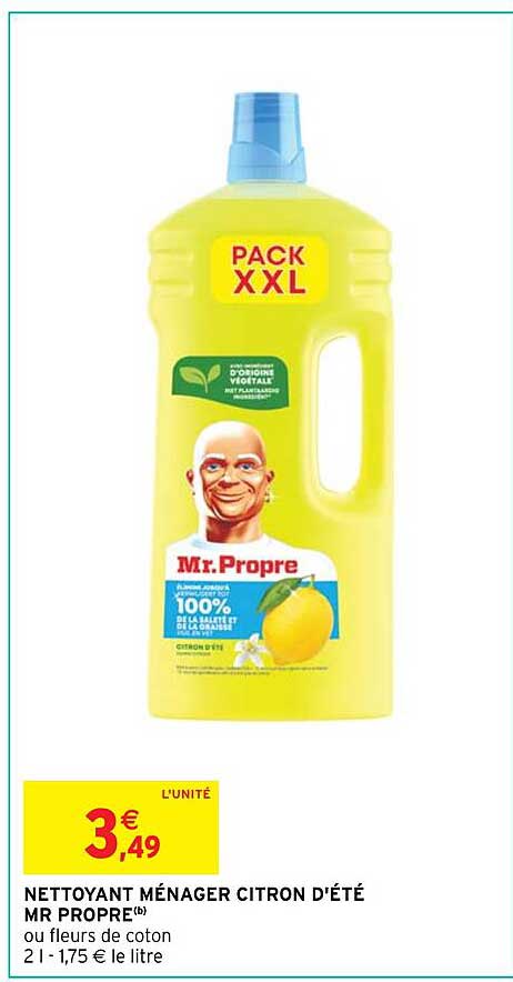nettoyant ménager citron d'été mr propre