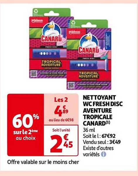 nettoyant wc fresh disc aventure tropicale canard