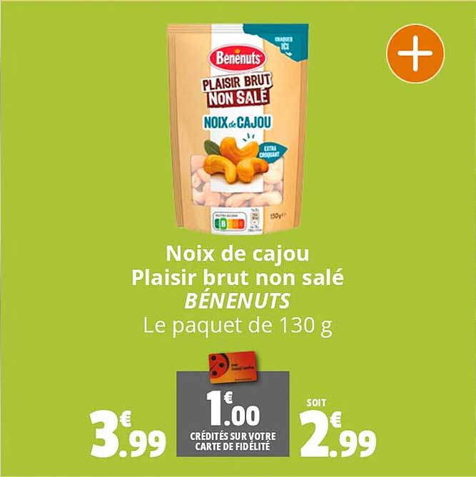 noix de cajou plaisir brut non salé bénenuts