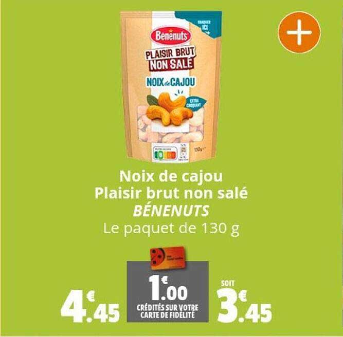 noix de cajou plaisir brut non salé bénenuts