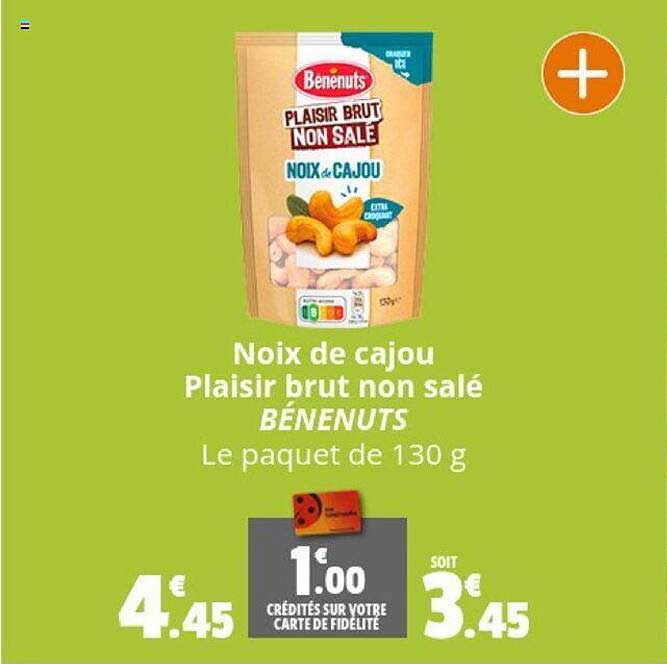 noix de cajou plaisir brut non salé bénenuts