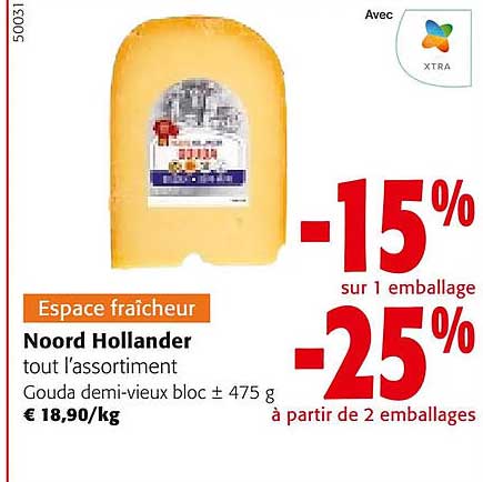 noord hollander tout l'assortiment gouda demi-vieux bloc