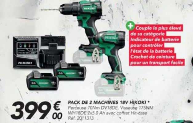 pack de 2 machines 18 v hikoki