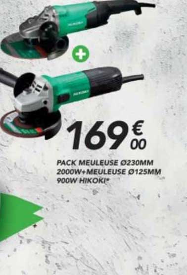 pack meuleuse ø 230 mm 2000 w + meuleuse ø 125 mm 900w hikoki