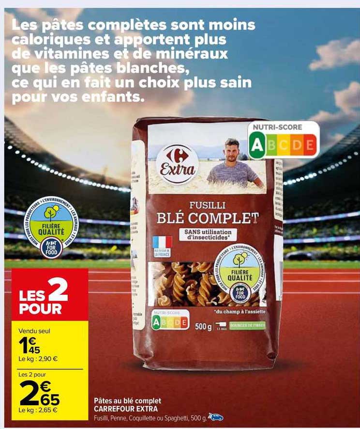 Pâtes Au Blé Complet Carrefour Extra