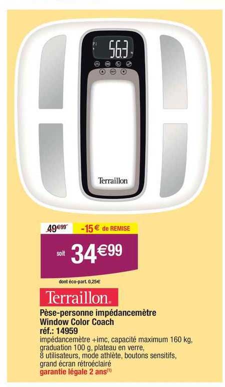 pése-personne impédancemètre window color coach