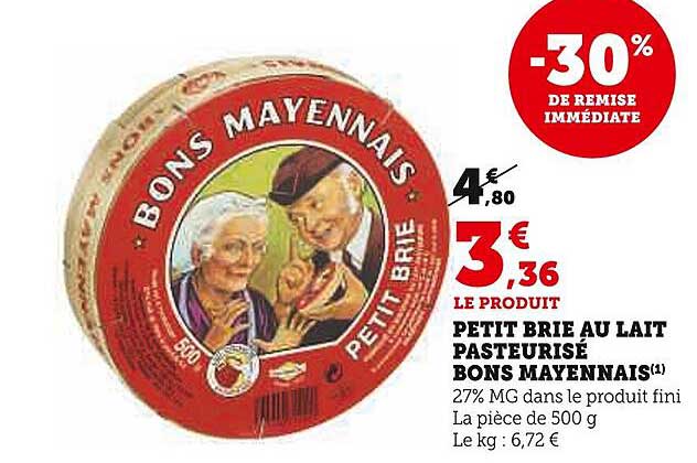 petit brie au lait pasteurisé bons mayennais