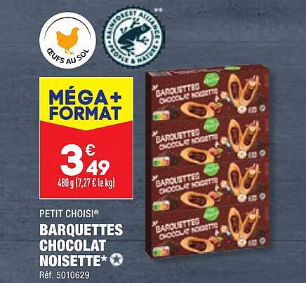 petit choisi barquettes chocolat noisette