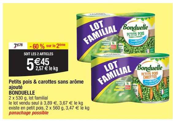 petits pois & carottes sans arôme ajouté bonduelle
