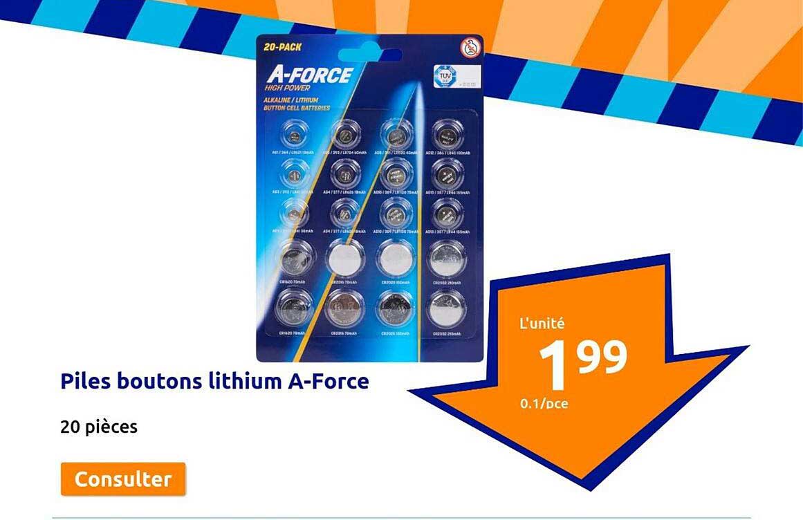 piles boutons lithium a-force