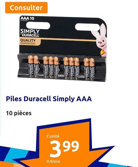 Piles Duracell Simply Aaa