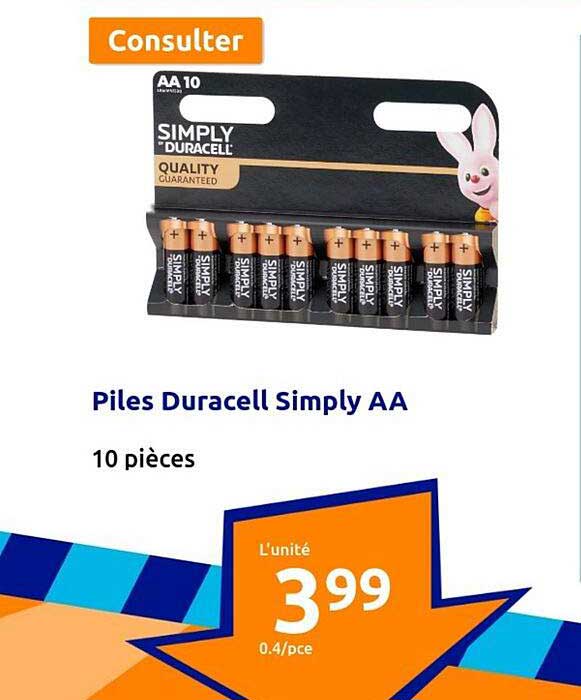 piles duracelle simply aa