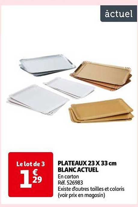 plateaux 23 x 33 cm blanc actuel