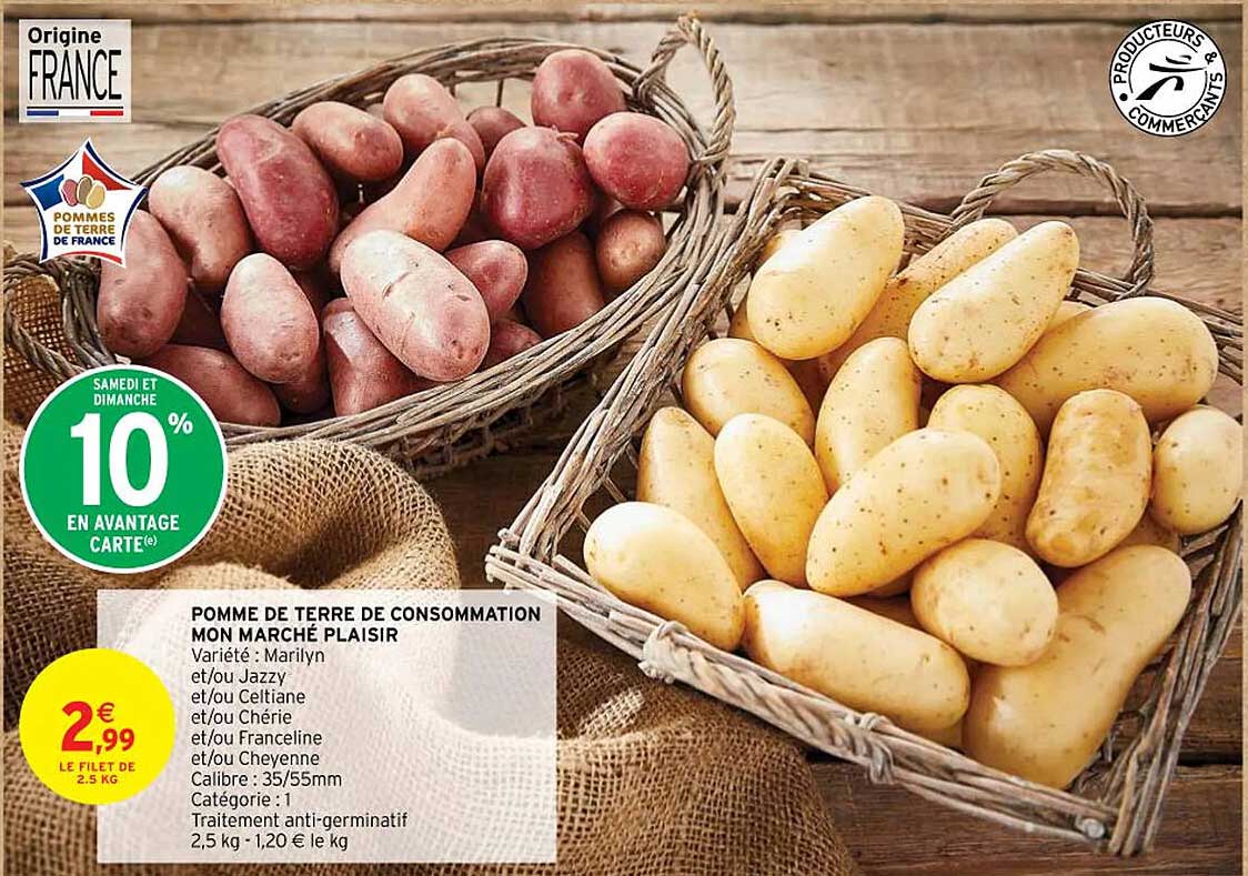 pomme de terre de consommation mon marché plaisir