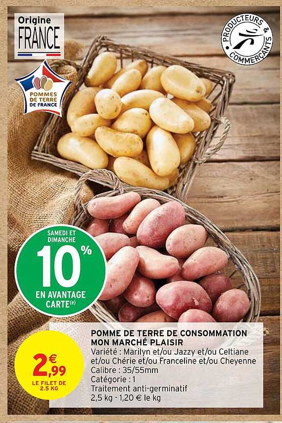 pomme de terre de consommation mon marché plaisir