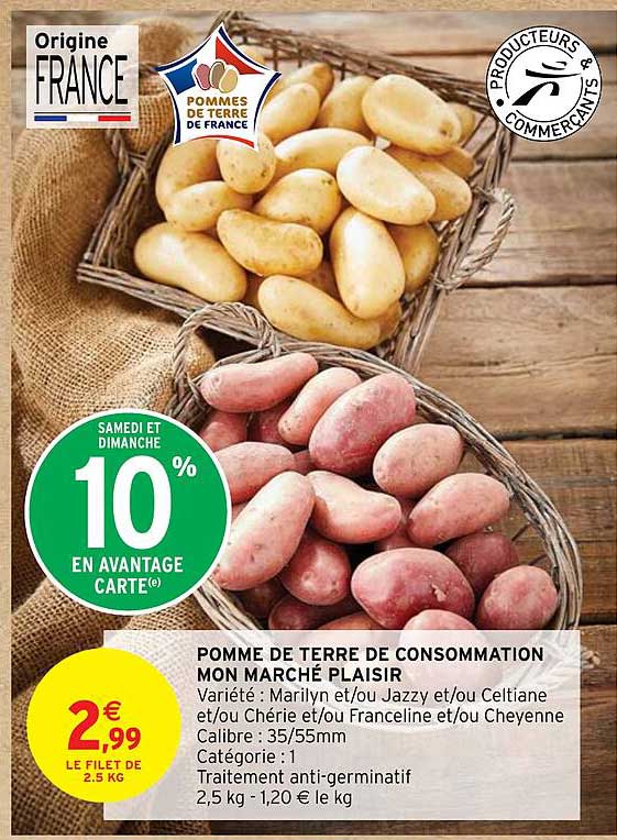 pomme de terre de consommation mon marché plaisir
