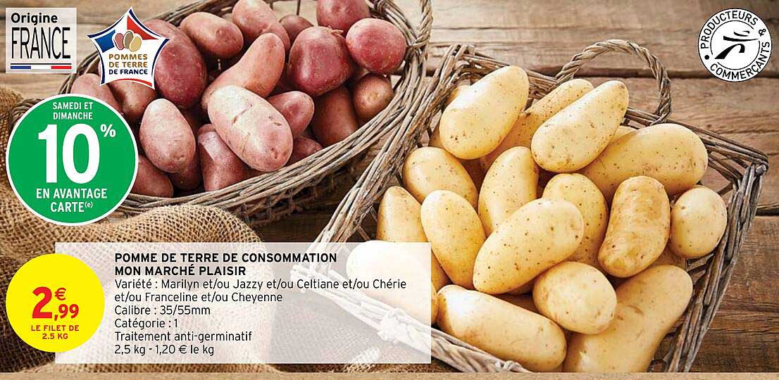 pomme de terre de consommation mon marché plaisir
