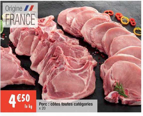 porc : côtes toutes catégories