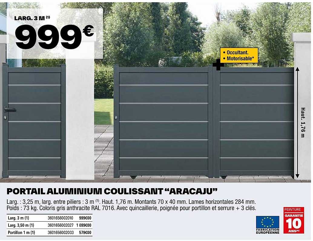 Portail Aluminium Coulissant "aracaju"