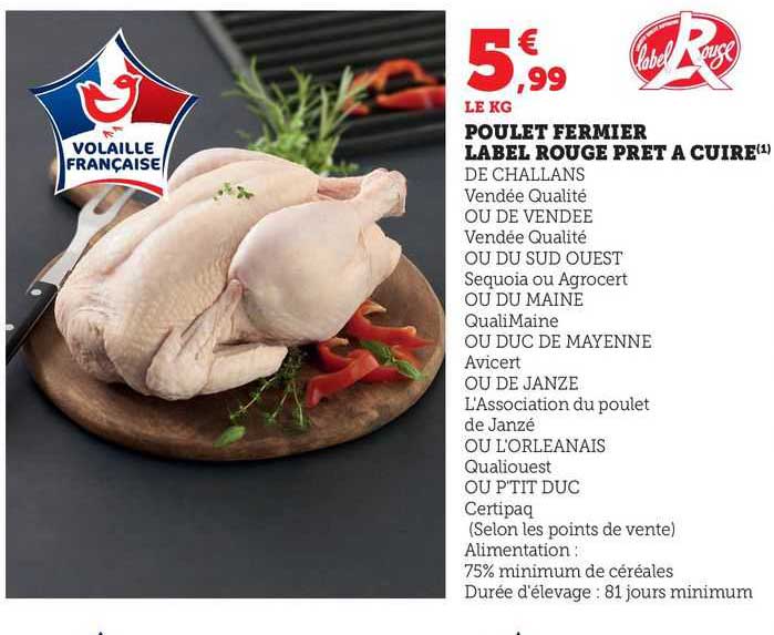 Poulet Fermier Label Rouge Prêt à Cuire