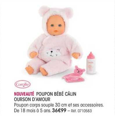 poupon bébé câlin ourson d'amour carolle